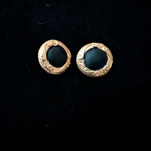 Elegant Gold and Black Earrings
